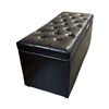 Image 3 : New - Black Leatherette Storage Ottoman Duo - Set (Includes Large and Small Ottoman)