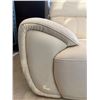 Image 3 : Sleek Off-White Leather Match Sofa (slight dirt on it)
