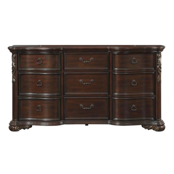 BNIB - Homelegance Traditional Royal Highlands 9-Drawer Cherry Wood Dresser