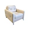 Image 1 : Rockford Style Modern White Faux Leather Armchair with Chrome Legs