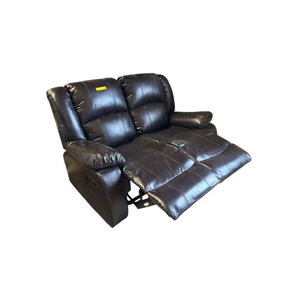 New Amax Leather Black Double Manual Recliner