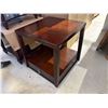 Image 2 : Set of 2 New Contemporary Two-Tier Dark Cherry Finish Side Table with Drawer
