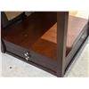 Image 3 : Set of 2 New Contemporary Two-Tier Dark Cherry Finish Side Table with Drawer