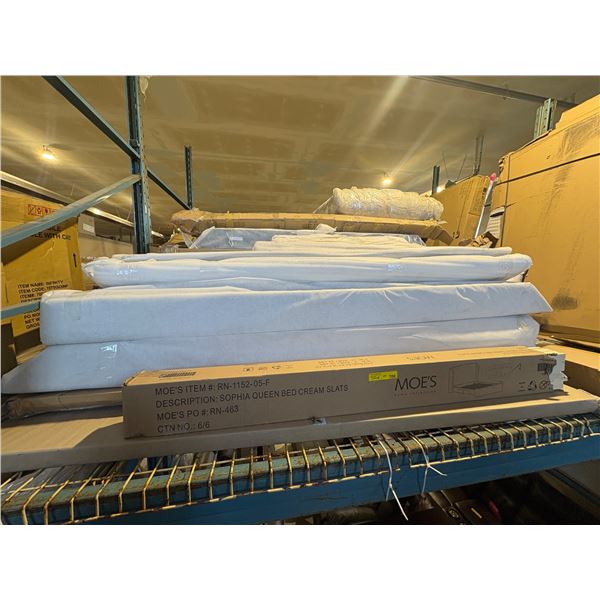 Large group of assorted Moe's Furniture parts