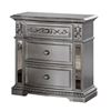 Image 1 : BNIB - Glam Silver 3-Drawer Nightstand with Crystal Knobs and Mirrored Insets