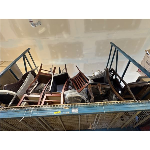 Large lot of assorted dining chairs & furniture