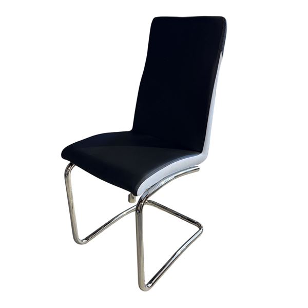 Set of 4 new contemporary dining chairs black & white