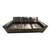 Image 1 : New - Modern Tufted Chocolate Brown Bonded Leather 3-Seater Sofa (needs accurate cushion)