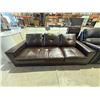 Image 2 : New - Modern Tufted Chocolate Brown Bonded Leather 3-Seater Sofa (needs accurate cushion)