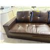 Image 3 : New - Modern Tufted Chocolate Brown Bonded Leather 3-Seater Sofa (needs accurate cushion)