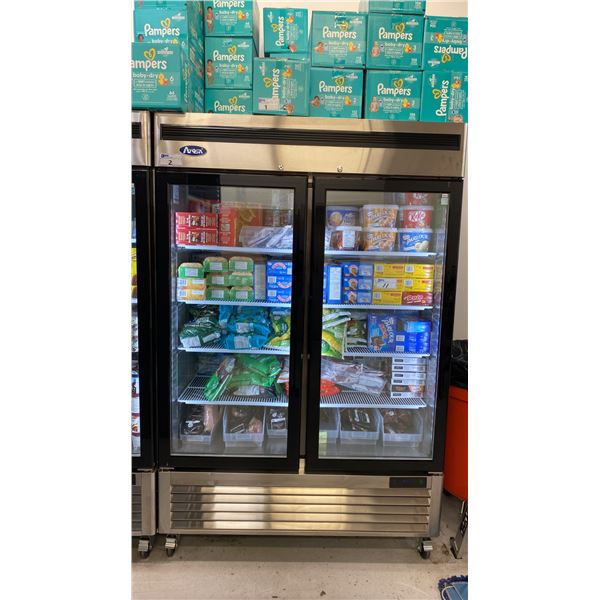 ATOSA MCF8703ES STAINLESS STEEL GLASS FRONT 2 DOOR COMMERCIAL MOBILE REACH IN FREEZER UNIT