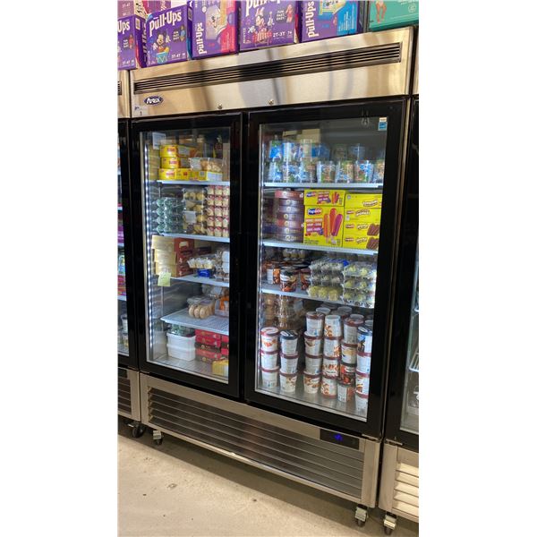 ATOSA MCF8703ES STAINLESS STEEL GLASS FRONT 2 DOOR COMMERCIAL MOBILE REACH IN FREEZER UNIT