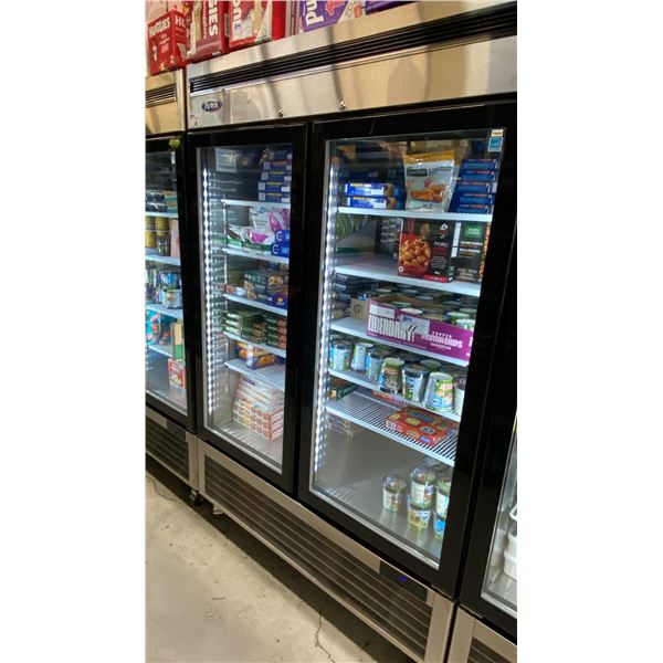 ATOSA MCF8703ES STAINLESS STEEL GLASS FRONT 2 DOOR COMMERCIAL MOBILE REACH IN FREEZER UNIT