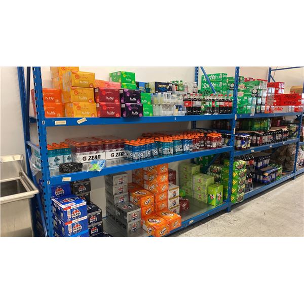 HUGE ASSORTMENT OF POP- PEPSI, MOUNTAIN DEW, COKE, DR.PEPPER, BUBLY, NON ALCOHOLIC BEER,