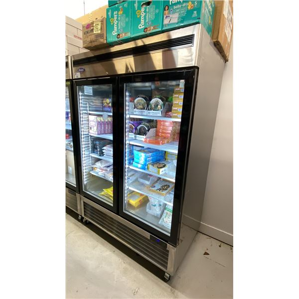 ATOSA MCF8703ES STAINLESS STEEL GLASS FRONT 2 DOOR COMMERCIAL MOBILE REACH IN FREEZER UNIT