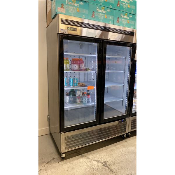 EFI C2-54GDSVC STAINLESS STEEL GLASS FRONT 2 DOOR COMMERCIAL MOBILE REACH IN REFRIGERATION UNIT