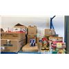 Image 6 : 2 SHELVES OF ASSORTED FOOD PRODUCTS- CANNED GOODS, CANDY, ENERGY DRINKS, WATER BOTTLES,