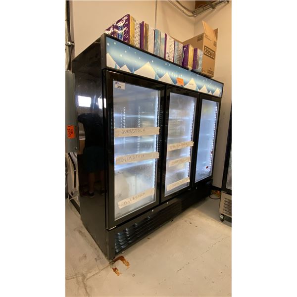 EFI F3-82GDVC VERSA-CHILL GLASS FRONT 3 DOOR REACH IN COMMERCIAL MOBILE FREEZER UNIT