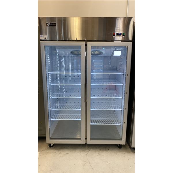 EFI C2-52DSVC STAINLESS STEEL 2 DOOR GLASS FRONT COMMERCIAL MOBILE REACH IN REFRIGERATION UNIT