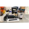Image 1 : GROUP OF ASSORTED OFFICE ITEMS- PAPER SHREDDER, BACK-UPS 600, WIRELESS KEYBOARD,