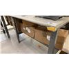 Image 3 : GREY ADJUSTABLE HEIGHT 2 TIER WORK TABLE APPROX 69"L X 30"D *CONTENTS NOT INCLUDED*