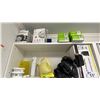 Image 3 : CONTENTS IN BATHROOM INCLUDING- GARBAGE BAGS, PAPER TOWEL, TOILET PAPER, CLEANING SUPPLIES &