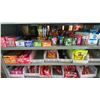 Image 24 : CONTENTS OF 5 SECTIONS OF ASSORTED CANDY, COOKIES, DRINKS, GUM, CHOCOLATE, NUTS, CRACKERS & MORE