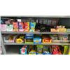 Image 28 : CONTENTS OF 5 SECTIONS OF ASSORTED CANDY, COOKIES, DRINKS, GUM, CHOCOLATE, NUTS, CRACKERS & MORE