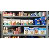 Image 8 : CONTENTS OF 2 SHELVING UNITS- COOKING OILS, CANNED GOODS, CONDIMENTS, PASTA, SPICES & MORE