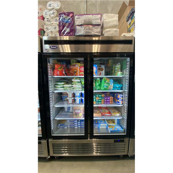 ATOSA MCF8073ES STAINLESS STEEL GLASS FRONT 2 DOOR COMMERCIAL MOBILE REACH IN FREEZER UNIT
