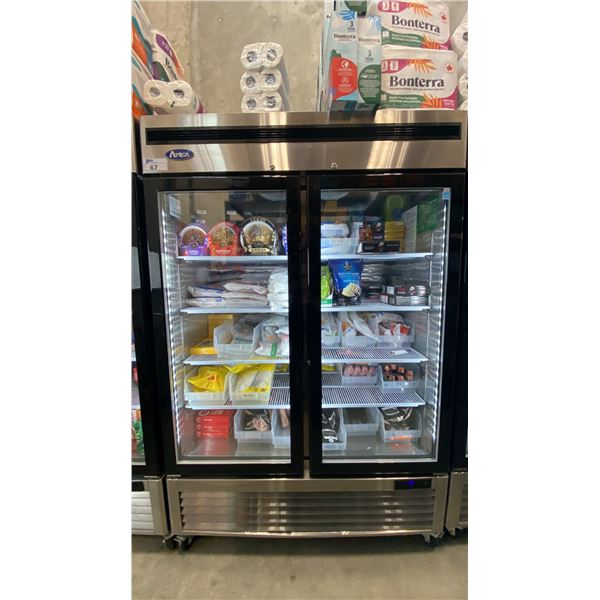 ATOSA MCF8703ES STAINLESS STEEL GLASS FRONT 2 DOOR COMMERCIAL MOBILE REACH IN FREEZER UNIT