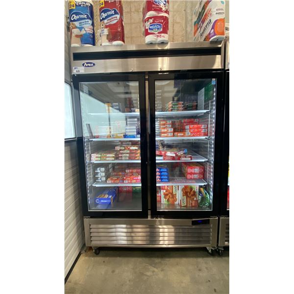ATOSA MCF8703ES STAINLESS STEEL GLASS FRONT 2 DOOR COMMERCIAL MOBILE REACH IN FREEZER UNIT
