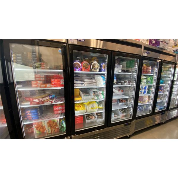 CONTENTS OF 3 FREEZERS-BEEF STEAKS, CHICKEN BREAST/THIGHS, CHICKEN WINGS, GROUND BEEF, SEAFOOD,