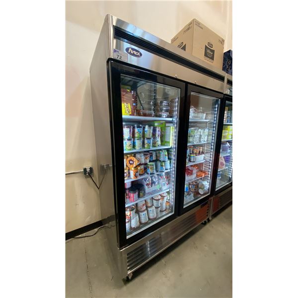 ATOSA MCF8703ES STAINLESS STEEL GLASS FRONT 2 DOOR COMMERCIAL MOBILE REACH IN FREEZER UNIT