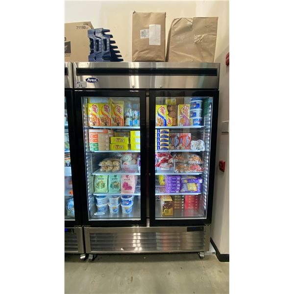 ATOSA MCF8703ES STAINLESS STEEL GLASS FRONT 2 DOOR COMMERCIAL MOBILE REACH IN FREEZER UNIT