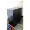 Image 2 : 3 DRAWER BLACK LATERAL FILING CABINET WITH ASSORTED OFFICE SUPPLY CONTENTS