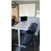Image 1 : WHITE ELECTRIC SIT TO STAND OFFICE DESK WITH DELL MONITOR & 2 OFFICE CHAIRS