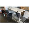 Image 2 : WHITE ELECTRIC SIT TO STAND OFFICE DESK WITH DELL MONITOR & 2 OFFICE CHAIRS