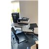Image 1 : HP OFFICEJET 8015E PRINTER, SMALL WHITE ADJUSTABLE HEIGHT DESK, PAPER SHREDDER, MOBILE ADJUSTABLE