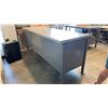 Image 2 : ULINE GREY 4 DOOR ADJUSTABLE HEIGHT WORK CABINET WITH ASSORTED CONTENTS- COFFEE PODS, GLOVES, PAPER
