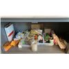 Image 3 : ULINE GREY 4 DOOR ADJUSTABLE HEIGHT WORK CABINET WITH ASSORTED CONTENTS- COFFEE PODS, GLOVES, PAPER