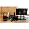 Image 1 : GROUP OF ASSORTED OFFICE ITEMS- WATER ACTIVATED TAPE DISPENSER, COMPUTER MONITOR, BACK-UPS600,