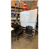 Image 6 : 2 ADJUSTABLE HEIGHT MOBILE DESKS, OFFICE CHAIRS, LARGE MOBILE WHITEBOARD, MICROWAVE, KEURIG, LASKO