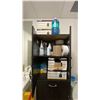 Image 3 : CONTENTS OF BATHROOM- MOP BUCKET, VACUUM, CLEANING SUPPLIES, CABINET, GARBAGE CAN & MORE