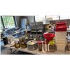 Image 1 : COMMERCIAL KITCHEN ITEMS INCL STACKED WHITE CERAMIC DISHES, KITCHEN ORGANIZERS AND MORE