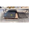 Image 1 : STACK OF HEAVY-DUTY BLACK PLASTIC/RUBBER ANTI-FATIGUE MATS AND RUNNERS