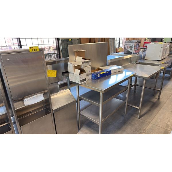 STAINLESS STEEL PROFESSIONAL-GRADE BACKSPLASH PREP TABLE D24" X W39" X H56"