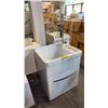 Image 2 : WHITE UTILITY LAUNDRY SINK W/ CABINET BASE D22" X W28" X H35"