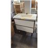 Image 1 : WHITE/CHROME VANITY SINK W/ LIT UP DRAWERS D18" X W32" X H34"
