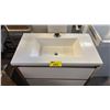 Image 2 : WHITE/CHROME VANITY SINK W/ LIT UP DRAWERS D18" X W32" X H34"